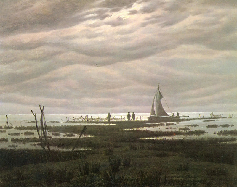Paisagem plana na baía de Greifswald - Caspar David Friedrich