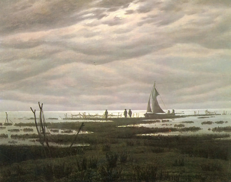 Paisagem plana na baía de Greifswald - Caspar David Friedrich