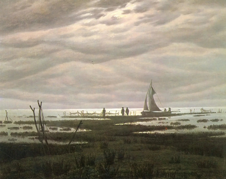 Paisagem plana na baía de Greifswald - Caspar David Friedrich