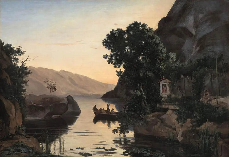Paisagem perto de Riva no Lago de Garda - Jean-Baptiste Camille Corot