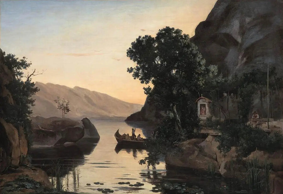 Paisagem perto de Riva no Lago de Garda - Jean-Baptiste Camille Corot