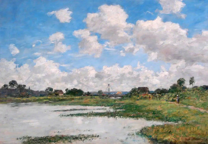 Paisagem, rio Touques, Normandia - Eugène Boudin