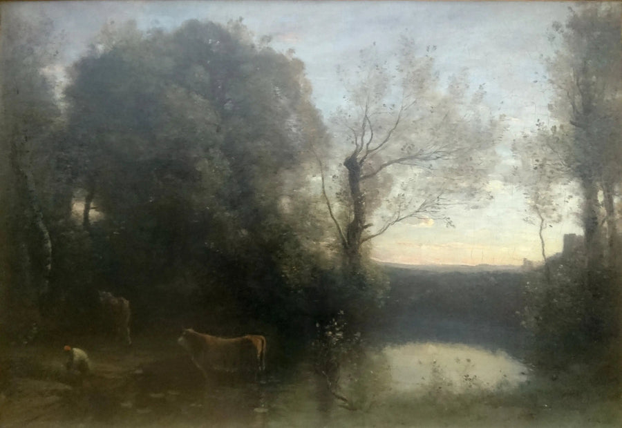 Paisagem, pôr do sol - Jean-Baptiste Camille Corot