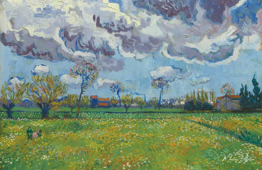 Paysage sous un ciel tourmenté - Van Gogh - Reproductions de tableaux et peintures haut de gamme