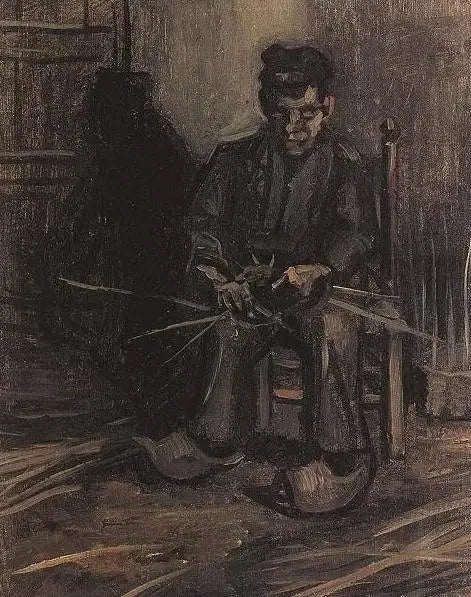 Camponês fazendo uma cesta - Vincent van Gogh