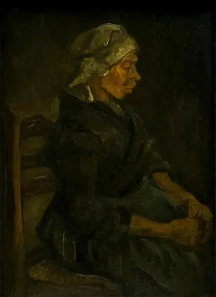 Camponesa sentada com um gorro branco - Vincent van Gogh