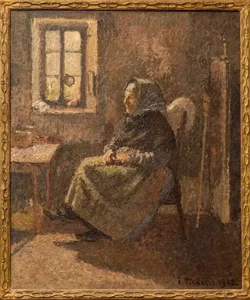 Camponesa sentada. Interior em Moret - Camille Pissarro
