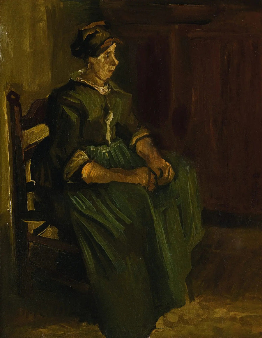 Camponesa sentada em uma cadeira - Vincent van Gogh