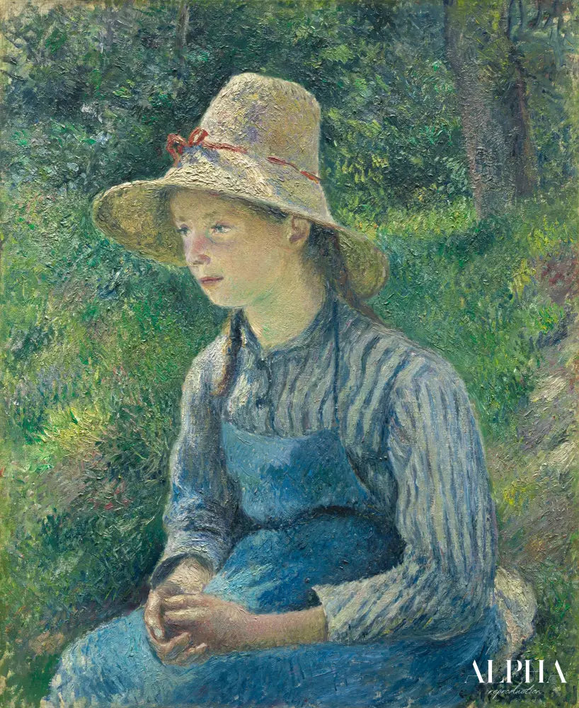 Paysanne avec un chapeau de paille - Camille Pissarro - Reproductions de tableaux et peintures haut de gamme