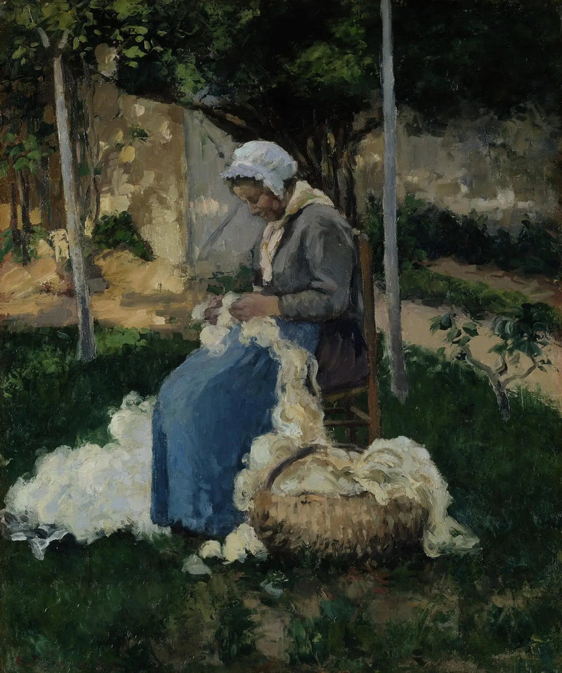 Camponesa desembaraçando a lã - Camille Pissarro