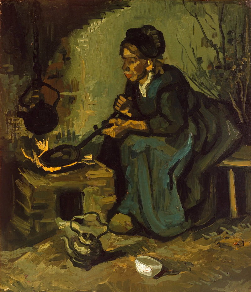 Camponesa cozinhando. - Vincent van Gogh