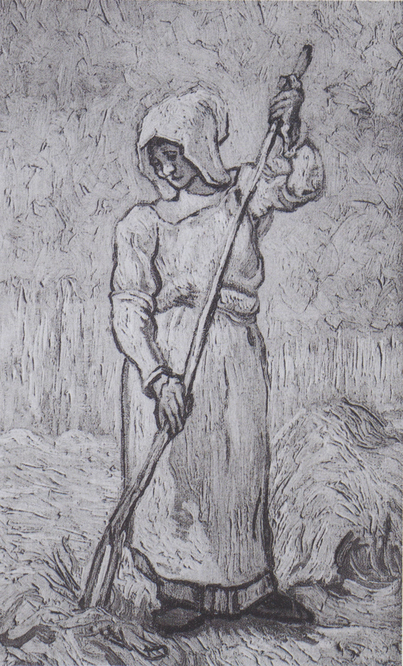 Camponesa com um ancinho (segundo Millet) - Vincent van Gogh