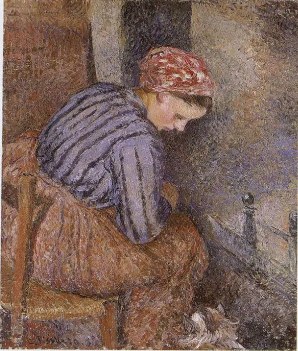 Camponesa se aquecendo - Camille Pissarro