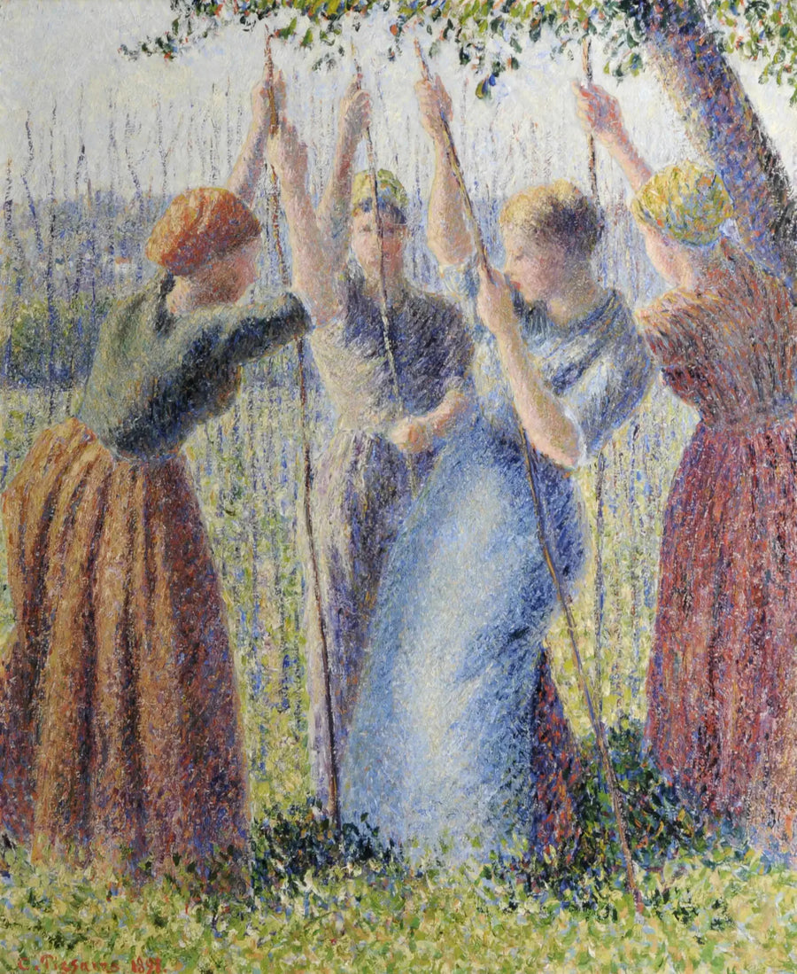 Camponesas plantando ramos - Camille Pissarro