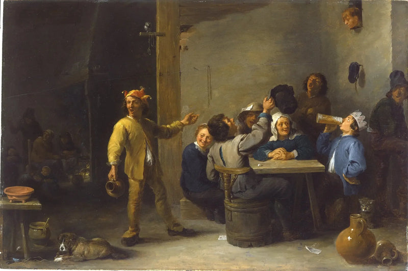 Agricultores celebrando a décima segunda noite - David Teniers, o Jovem