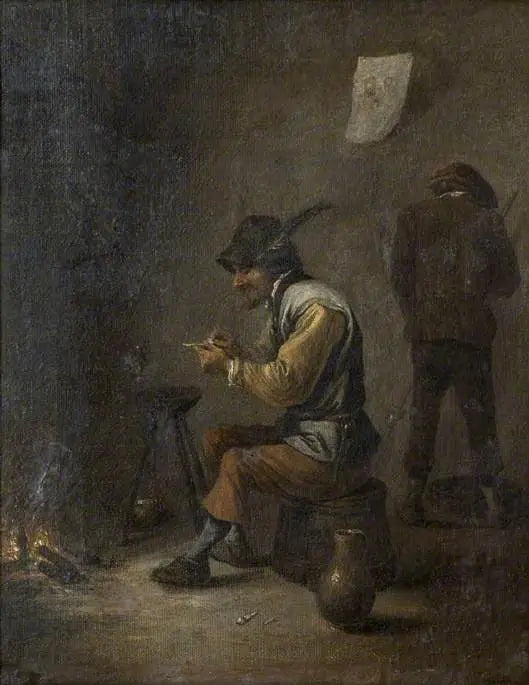 Camponeses em um interior - David Teniers o Jovem