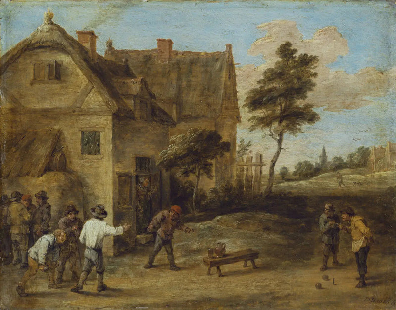 Camponeses jogando um jogo de bola - David Teniers, o Jovem