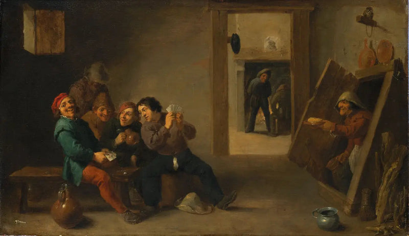 Camponeses jogando cartas - David Teniers o Jovem
