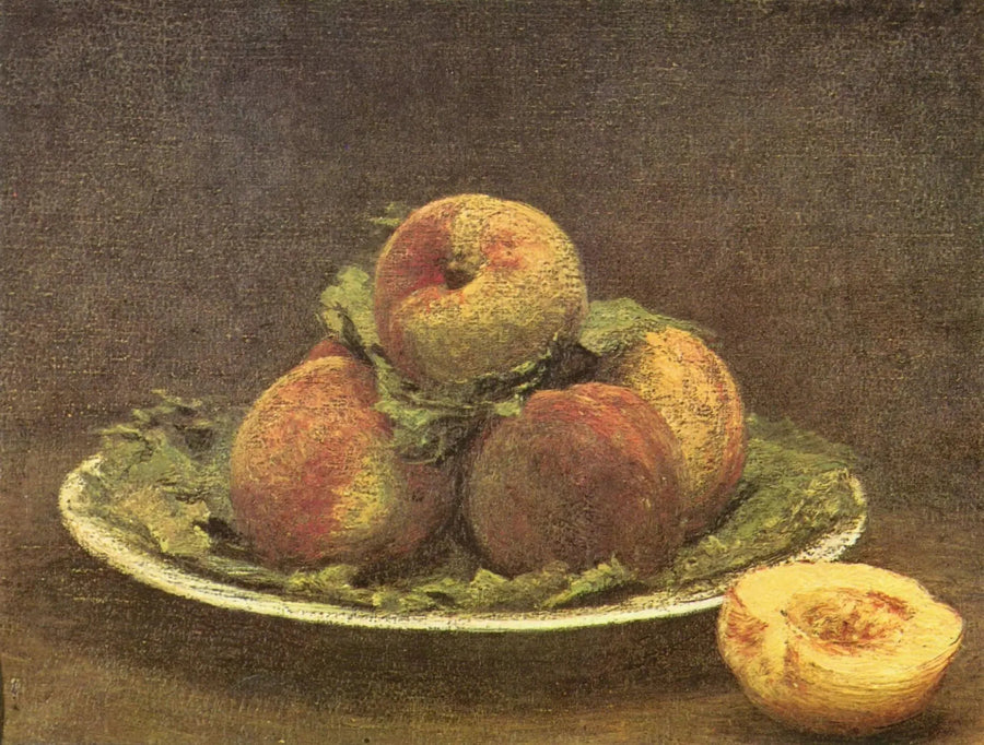 Pêssegos em um prato - Henri Fantin-Latour