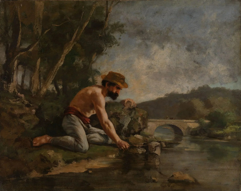 Pescador com Vara - Gustave Courbet