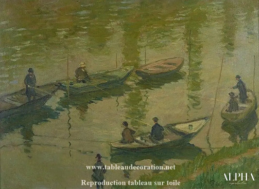 Pêcheurs dans la Seine à Poissy - Tableau Monet - Reproductions de tableaux et peintures haut de gamme