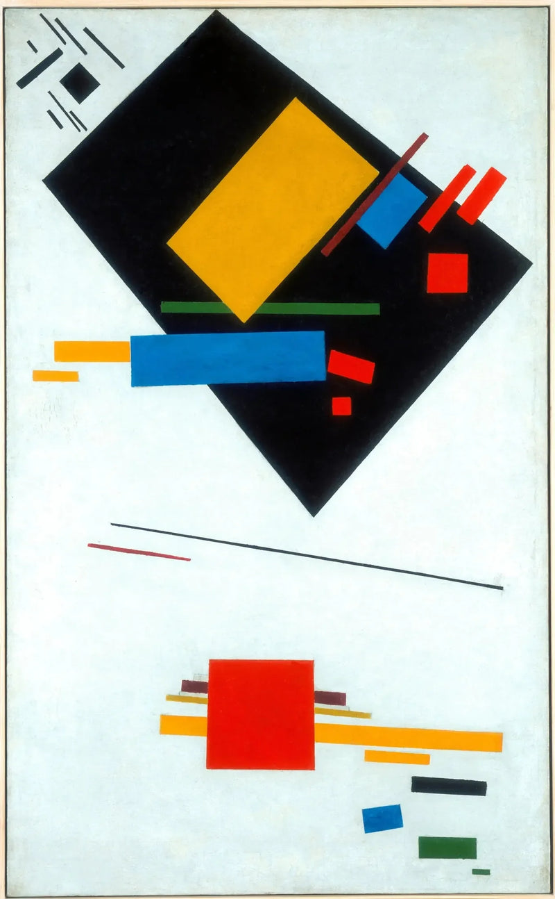 Pintura suprematista (com trapézio preto e quadrado vermelho) - Kazimir Malevich
