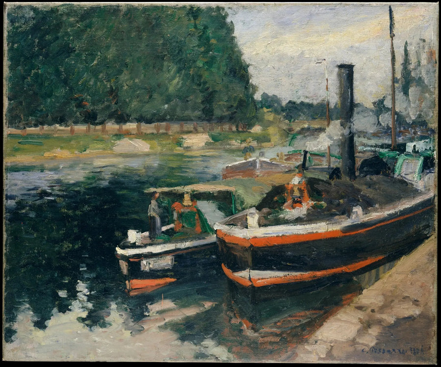 Bateaux a Pontoise - Camille Pissarro
