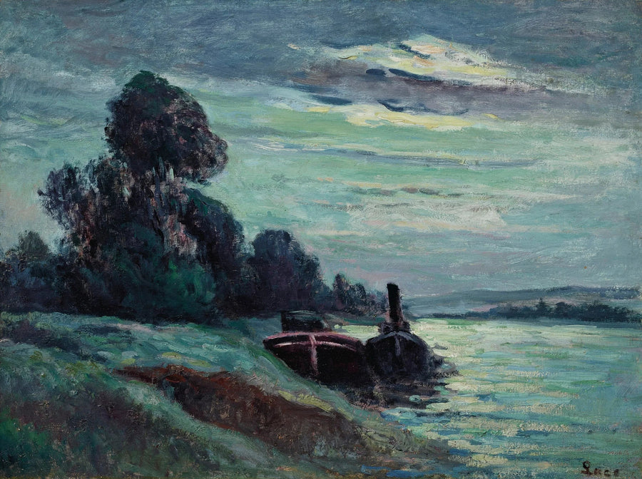 Barcos flutuantes no Sena - Maximilien Luce