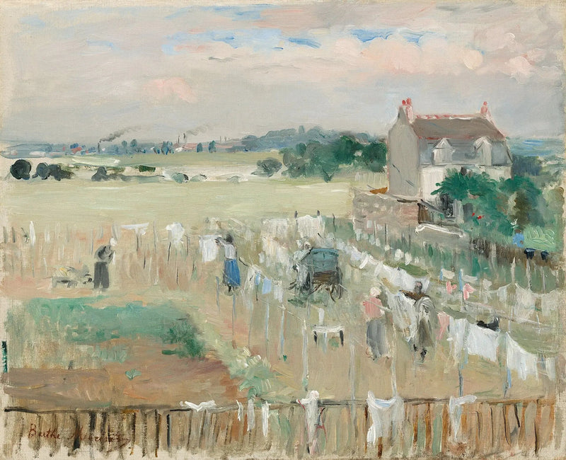 Varal de lavadeiras - Berthe Morisot