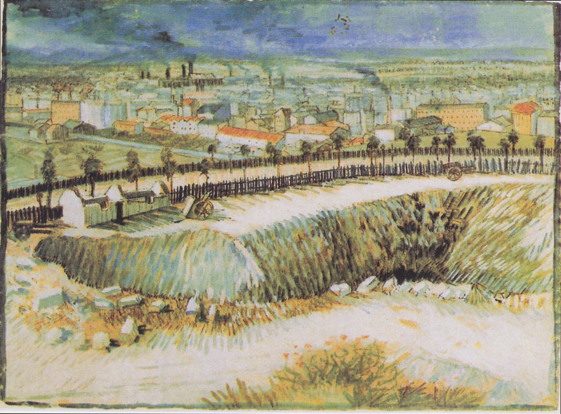 À la périphérie de Paris près de Montmartre F1410 de Vincent van Gogh, Stedelijk Museum