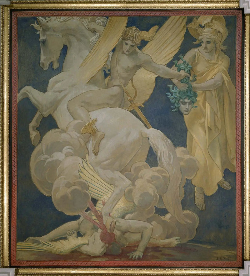 Perseu em Pégaso matando Medusa - John Singer Sargent