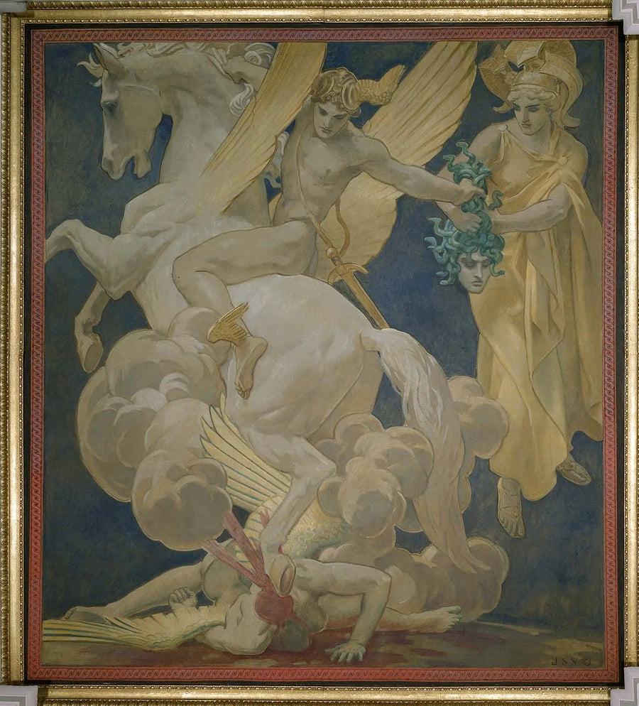 Perseu em Pégaso matando Medusa - John Singer Sargent