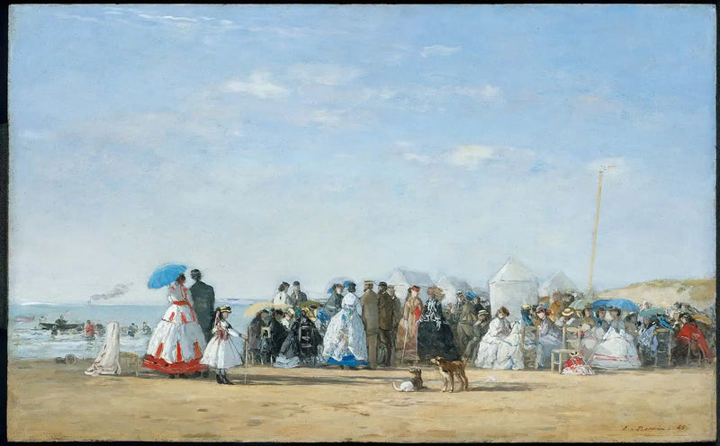 Personagens à moda na praia - Eugène Boudin