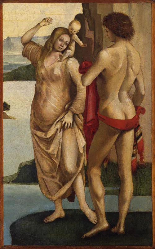 Personagens em uma paisagem: Homem, Mulher e Criança - Luca Signorelli
