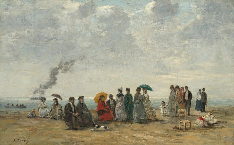 Personagens na praia - Eugène Boudin