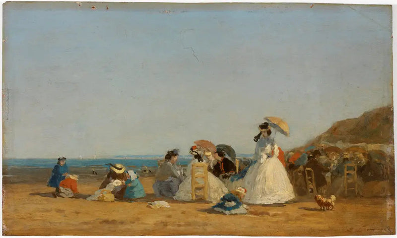 Personagens na praia - Eugène Boudin