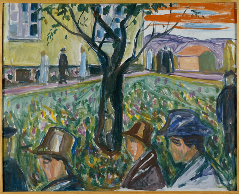 Pessoas passeando no jardim - Edvard Munch