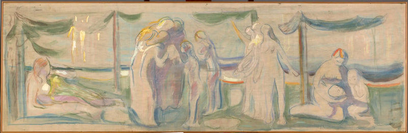 Pessoas nuas na praia - Edvard Munch