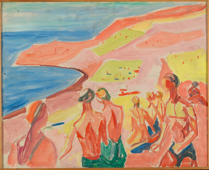 Pessoas tomando sol em uma baía - Edvard Munch