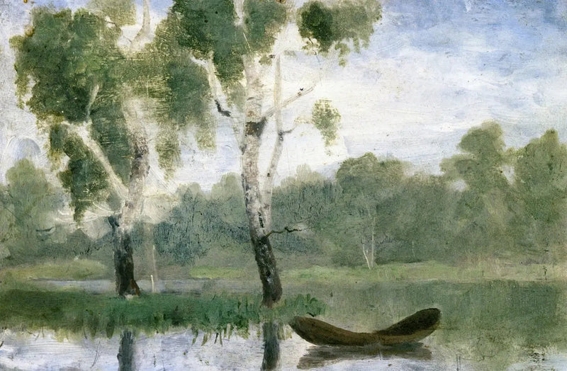 Pequeno Lago com barco - Edvard Munch