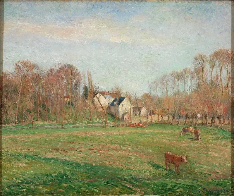 Pequeno-Moinho e prado em Osny - Camille Pissarro