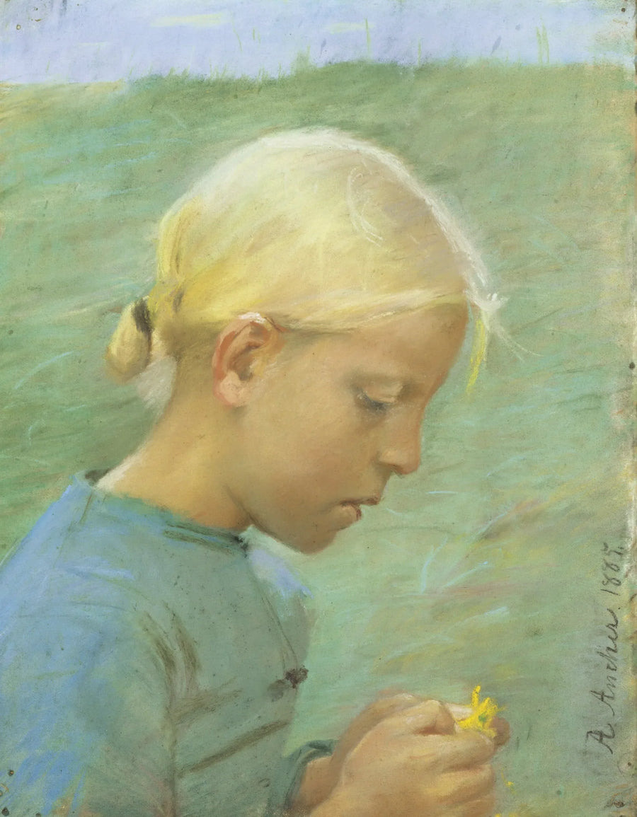 Menina pequena com uma flor - Anna Ancher