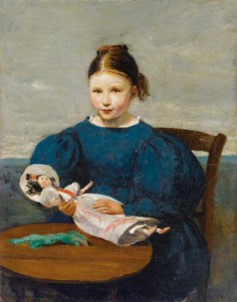 Menina pequena com uma boneca - Jean-Baptiste Camille Corot