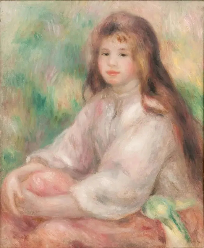 Menina pequena de rosa - Pierre-Auguste Renoir