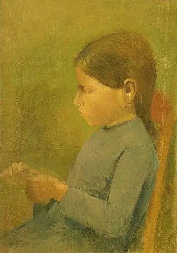 Menina pequena tricotando - Odilon Redon
