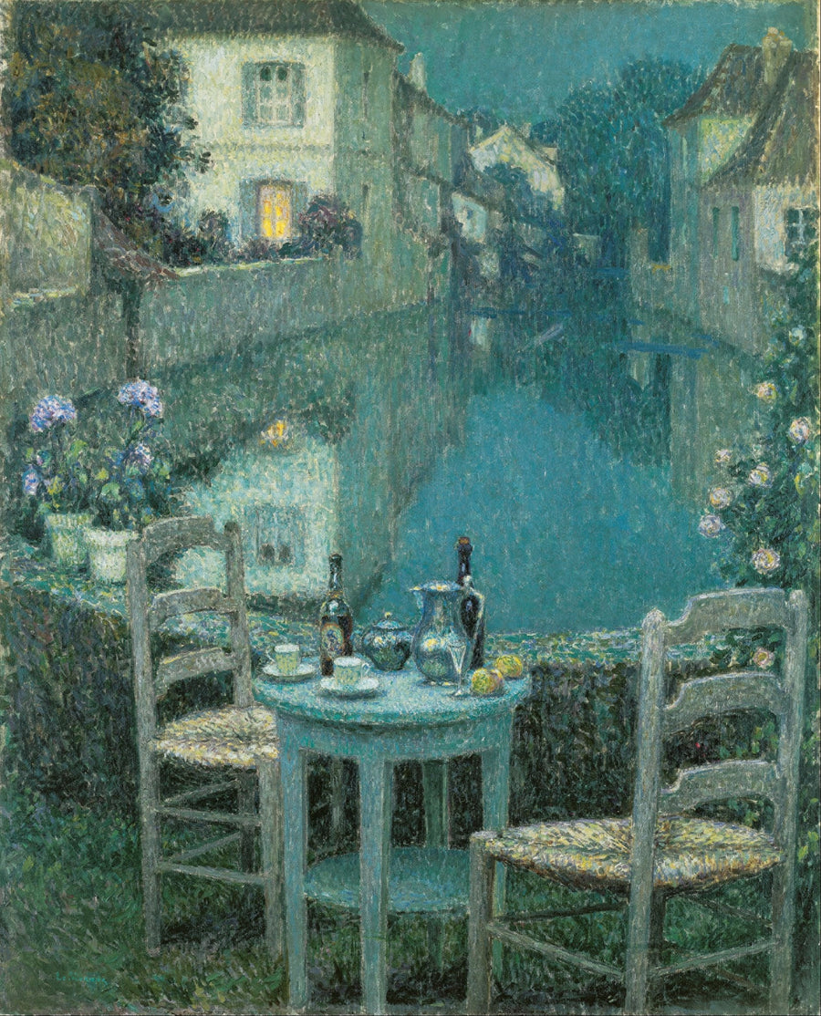Pequena mesa ao crepúsculo da noite - Henri Le Sidaner