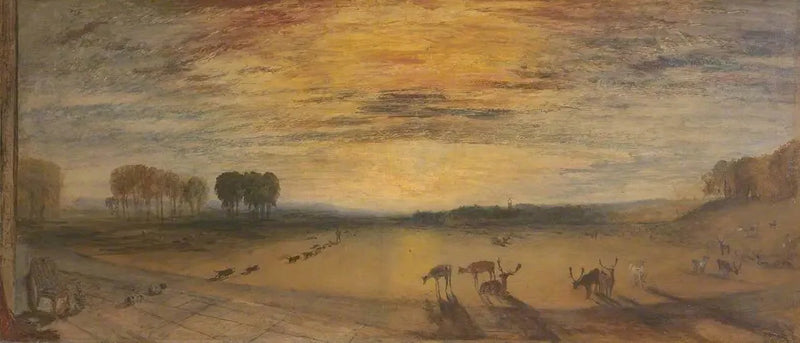 Petworth Park: Igreja de Tillington ao Fundo - J. M. W. Turner