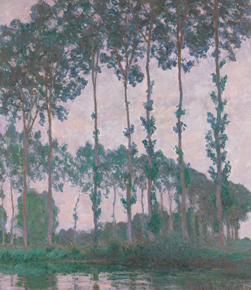 Árvores de choupo à beira do Epte, tempo nublado - Claude Monet
