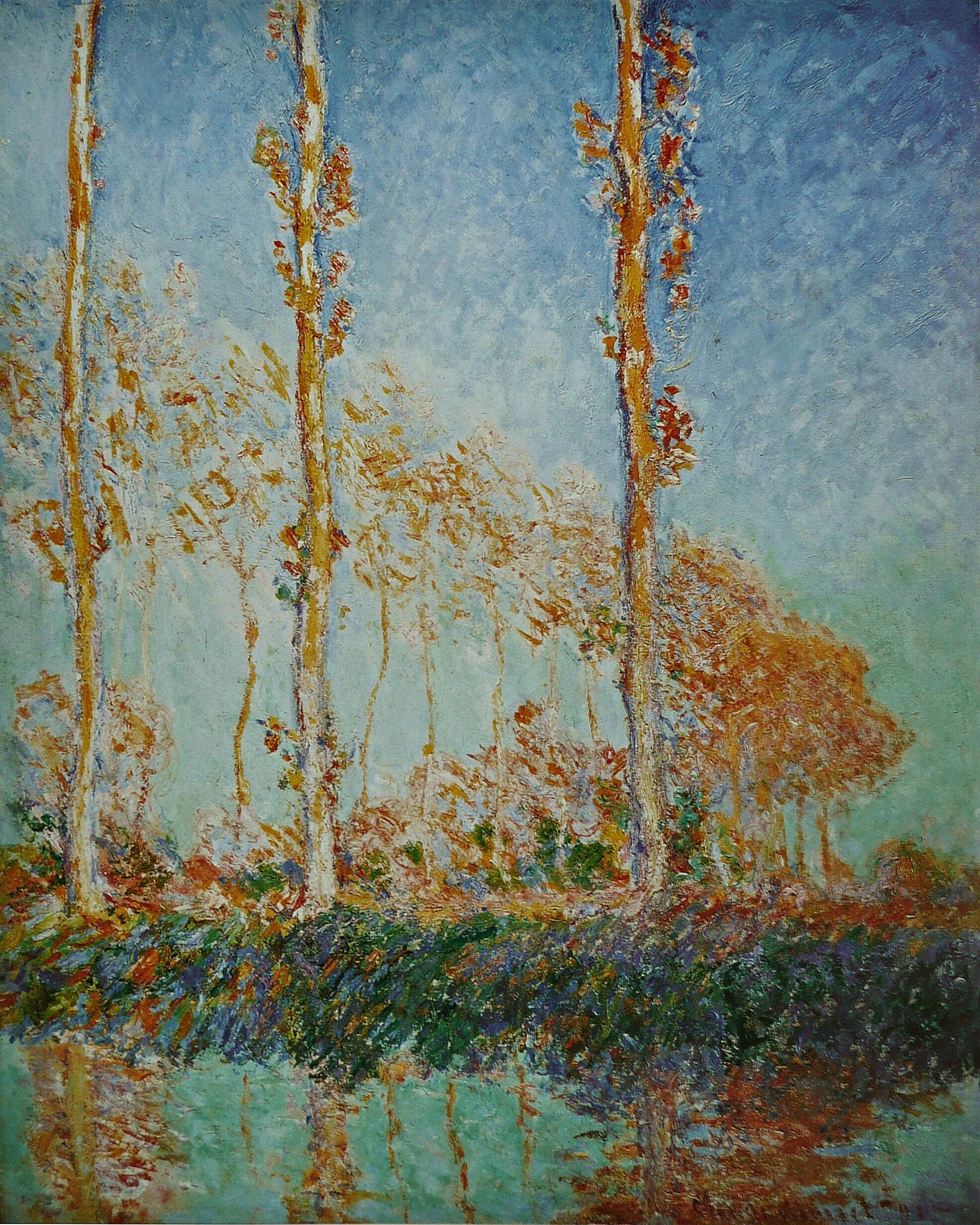 Les Peupliers, trois arbres roses, automne de Claude Monet, 1891 – Philadelphia Museum of Art 52186, Wildenstein 1307