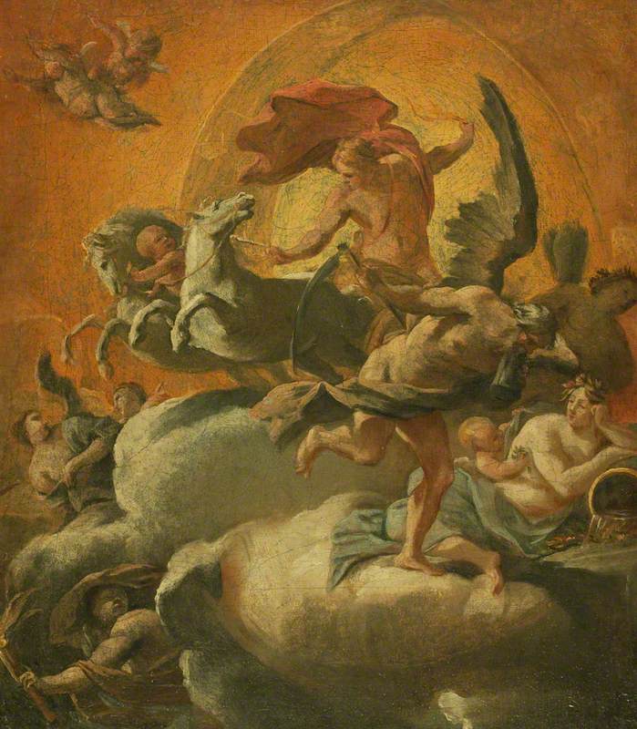 Phaéton em seu carro e Cronos - Simon Vouet